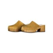 Veloursleren Klompen met Elegante Studs Copenhagen Shoes , Brown , Dam...