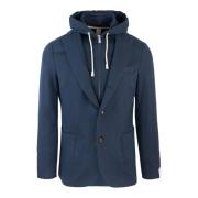 Blauwe hoodiejas met verstelbaar trekkoord Eleventy , Blue , Heren