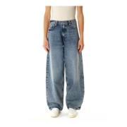 Hoge taille jeans met vijf zakken Samsøe Samsøe , Blue , Dames