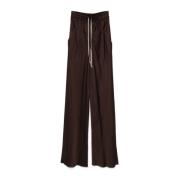 Wide Leg Satin Broek Rick Owens , Brown , Dames