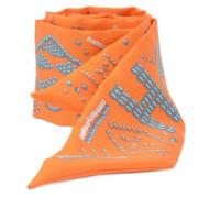 Pre-owned Canvas scarves Hermès Vintage , Orange , Dames