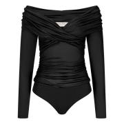 Metallic Jersey Bardot Body Fiolino Nicowa , Black , Dames