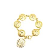 Pre-owned Metal bracelets Chanel Vintage , Yellow , Dames