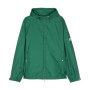 Groene Hoodie met Logopatch Moncler , Green , Heren