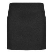 Korte wollen blend mini rok Nicowa , Black , Dames