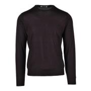 Luxe Merino Zijde Kasjmier Trui Filippo De Laurentiis , Black , Heren