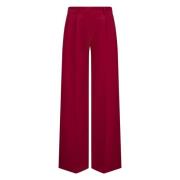 Broek met gevouwen voorkant en rechte pijpen Nicowa , Red , Dames