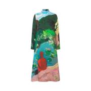 Abstract Landschap Midi Jurk Stine Goya , Multicolor , Dames