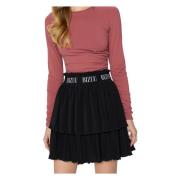 Zwarte geplooide rok Bizuu , Black , Dames