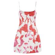 Satijnen Print Jurk Blumarine , White , Dames