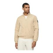 Beige Harrington Jack met Logo Print Calvin Klein , Beige , Heren