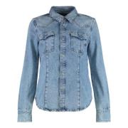 Denim shirt met twee zakken Diesel , Blue , Dames