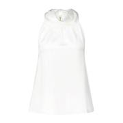 Top in Satijnlook met Strikdetail Hugo Boss , White , Dames