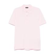 Roze Poloshirt met Logo Borduurwerk Tom Ford , Pink , Heren