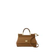 Bruin leren Crossbody tas met top handvat Dolce & Gabbana , Brown , Da...