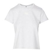 Grijze Logo T-shirt Crewneck Crop Model Alexander Wang , Gray , Dames