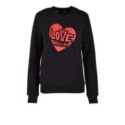 Modal Katoen Spandex Sweater Love Moschino , Black , Dames