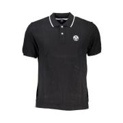 Zwart Katoenen Poloshirt met Print North Sails , Black , Heren