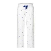 Relaxte pasvorm Vrijetijdsbroek met veerprint Juvia , White , Dames