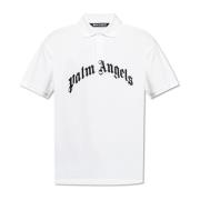 Polo met logo Palm Angels , White , Heren