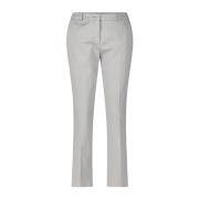 Slim Fit Cropped Trousers with Pleats Raffaello Rossi , Gray , Dames