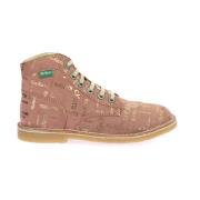 Legende Veterschoenen van Leer Kickers , Pink , Dames