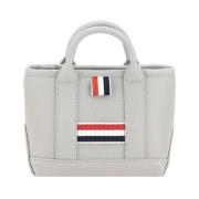 Stijlvolle Leren Handtas met Buisvormige Handvatten Thom Browne , Gray...