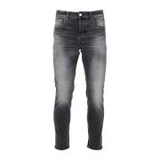 Grijze Denim Jeans Elastisch Tapered Fit PT Torino , Gray , Heren