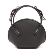 Zwarte Leren Tote Tas Strik Detail Maison Margiela , Black , Dames