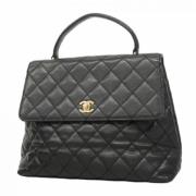 Pre-owned Leather handbags Chanel Vintage , Black , Dames