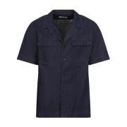 Indigo Denim Shirt Dries Van Noten , Blue , Heren