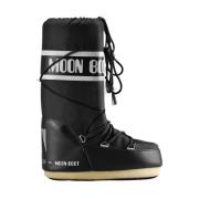 Zwarte Snowboots Icon Waterdicht Moon Boot , Black , Dames