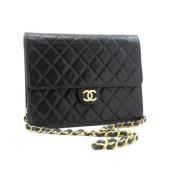 Pre-owned Leather shoulder-bags Chanel Vintage , Black , Dames