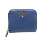 Pre-owned Leather wallets Prada Vintage , Blue , Dames