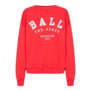 Sweatshirt met cool print Ball , Red , Dames