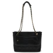 Pre-owned Leather shoulder-bags Chanel Vintage , Black , Dames