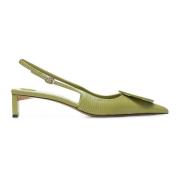 Groene leren sandalen met enkelband Jacquemus , Green , Dames