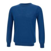 Blauwe Wol Crew Neck Sweater Kangra , Blue , Heren