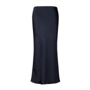 Satin Rok in Rechte Snit Samsøe Samsøe , Blue , Dames