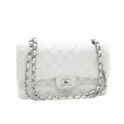 Pre-owned Leather chanel-bags Chanel Vintage , White , Dames