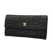 Pre-owned Leather wallets Chanel Vintage , Black , Dames