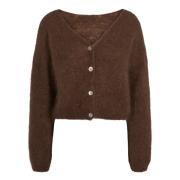 Mohair Cropped Cardigan Cocoa American Dreams , Brown , Dames