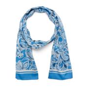 Zilvermeer Paisley Print Sjaal Part Two , Blue , Dames