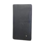 Pre-owned Leather wallets Chanel Vintage , Black , Dames