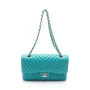 Pre-owned Leather chanel-bags Chanel Vintage , Blue , Dames