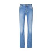 Slim Fit Jeans met geborduurde zakken Jacob Cohën , Blue , Heren