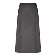 Elegante Midi Rok in Gladde Stof Moncler , Black , Dames