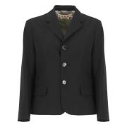 Zwarte Wollen Blazer Vrouw Marni , Black , Dames