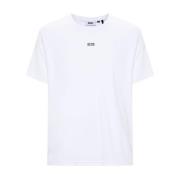 Wit Logo Regular T-Shirt Gcds , White , Heren