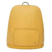 Pre-owned Leather backpacks Louis Vuitton Vintage , Yellow , Dames